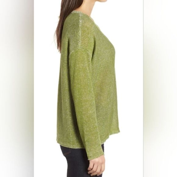 Eileen Fisher Organic Linen Sweater S Quiet Luxury Minimalist Capsule Coastal - Picture 7 of 13